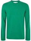 Comme Des Garçons Shirt Round Neckline Sweater In Wool In Green