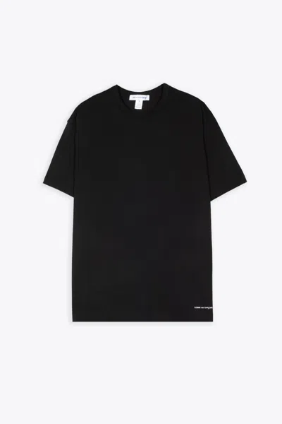 Comme Des Garçons Shirt Mens T-shirt Knit Black Cotton Oversize T-shirt With Logo In Nero