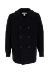Comme Des Garçons Shirt Midnight Blue Wool Blend Coat In 1navy