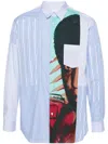 Comme Des Garçons Shirt Mixed-prints Panelled Shirt In Blue