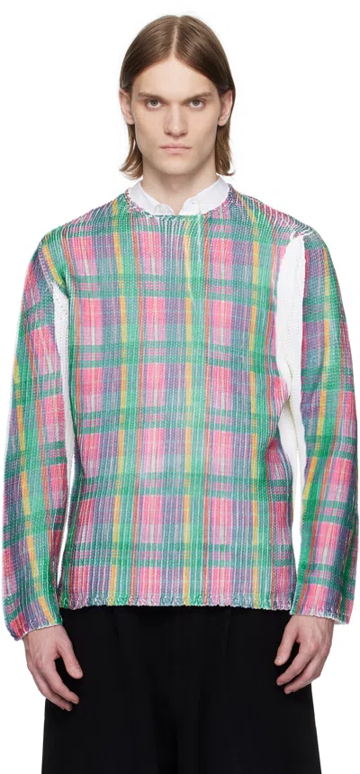 Comme Des Garçons Shirt Multicolor Crewneck Sweater In 3 Pink