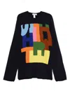 Comme Des Garçons Shirt Multicolour-block Sweater In Black