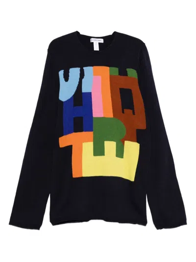 Comme Des Garçons Shirt Multicolour-block Sweater In Black
