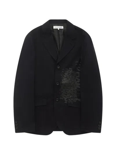 Comme Des Garçons Shirt Graphic-print Twill Jacket In Black