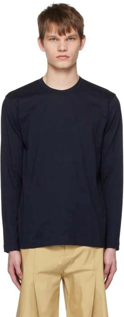 Comme Des Garçons Shirt Navy Crewneck Long Sleeve T-shirt