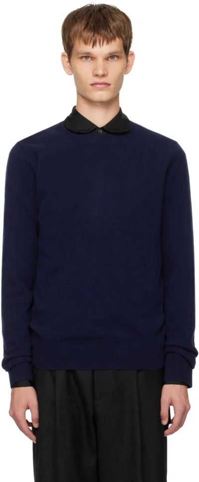 Comme Des Garçons Shirt Navy Crewneck Sweater In 2 Navy