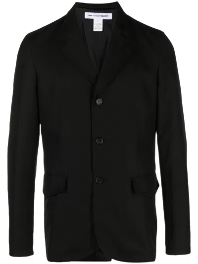 Comme Des Garçons Shirt Notched Single-breasted Blazer In 1 Black
