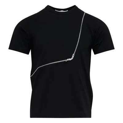Comme Des Garçons Shirt Crew-neck T-shirt With Zipper Detail In Black
