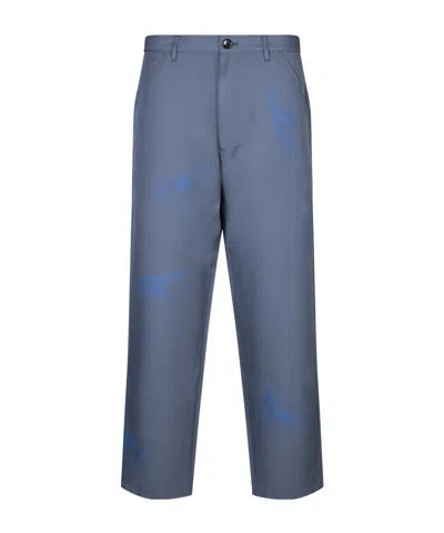 Comme Des Garçons Belt Loops Slacks In Blue