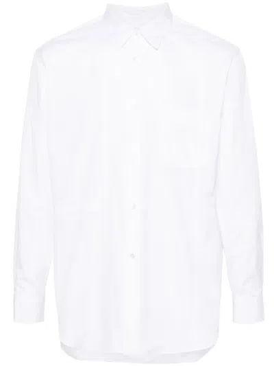 Comme Des Garçons Shirt Panelled Cotton Shirt In White