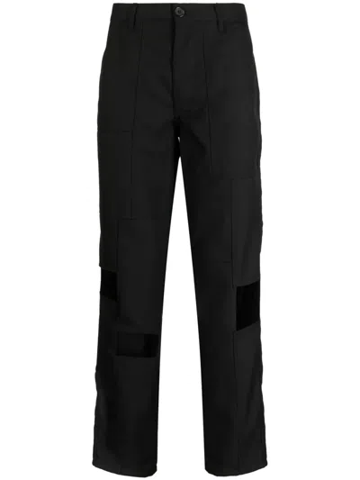 Comme Des Garçons Shirt Panelled Cut-out Cropped Trousers In Black