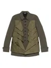 Comme Des Garçons Shirt Panelled Wool Gabardine Jacket In Green