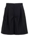 Comme Des Garçons Shirt Wool Gabardine Shorts Trousers Black