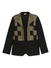 Comme Des Garçons Shirt Patchwork-check Jacket In Black