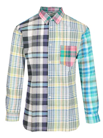 Comme Des Garçons Shirt Patchwork Shirt Shirts Multicolor In Blue