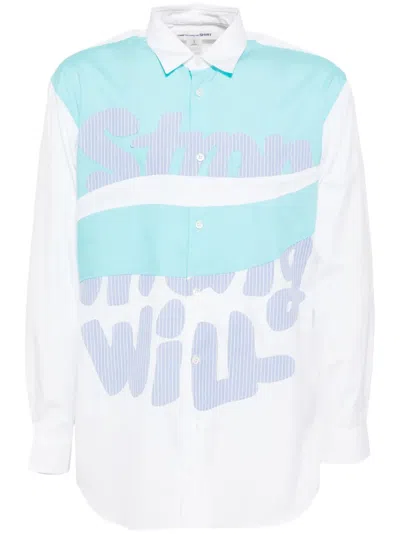 Comme Des Garçons Shirt Patchwork Shirt In White