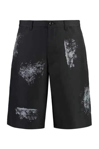 Comme Des Garçons Shirt Techno Fabric Bermuda-shorts In Black