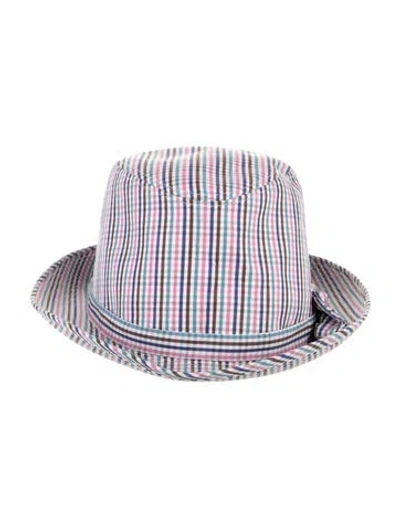 Pre-owned Comme Des Garçons Shirt Patterned Fedora Hat In Pink