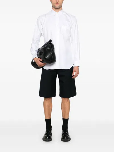 Comme Des Garçons Shirt Patterned-jacquard Shirt In White