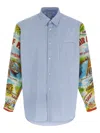 Comme Des Garçons Shirt Patterned Sleeve Shirt Shirt And Blouse Multicolor In Blue