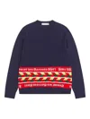 Comme Des Garçons Shirt Patterned Sweater In Blue