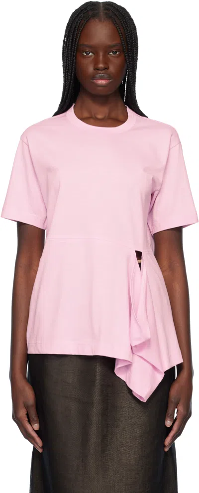 Comme Des Garçons Shirt Pink Open Loop T-shirt In 3 Pink
