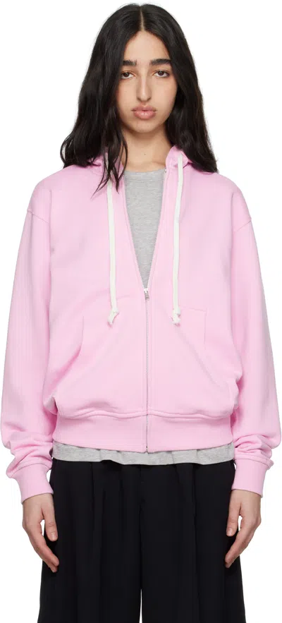 Comme Des Garçons Shirt Pink Zip Hoodie In 3 Pink
