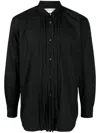 Comme Des Garçons Shirt Pleat-detailing Cotton Shirt In Black