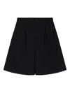 Comme Des Garçons Shirt Pleated Patch-pocket Shorts In Black