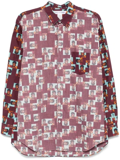 Comme Des Garçons Shirt Pop-art Print Shirt In Purple