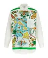 Comme Des Garçons Patterned Cotton Poplin Shirt With Contrast Details In Multi