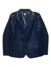 Comme Des Garçons Shirt Printed Single-breasted Blazer In 蓝色