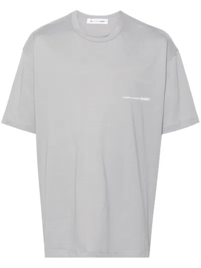 Comme Des Garçons Shirt Printed T-shirt Men Grey In Cotton In White