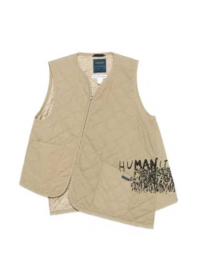 Comme Des Garçons Shirt Quilted Asymmetric Gilet In Neutral