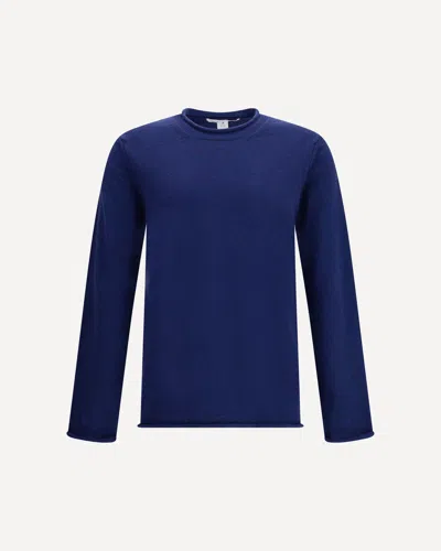 Comme Des Garçons Shirt Round Neckline Sweater In Wool In Blue