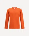 Comme Des Garçons Shirt Round Neckline Sweater In Wool In Orange