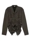 Comme Des Garçons Shirt Ruched Gabardine Jacket In Gray