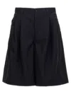 Comme Des Garçons Shirt Knee-length Wool Tailored Shorts In Black