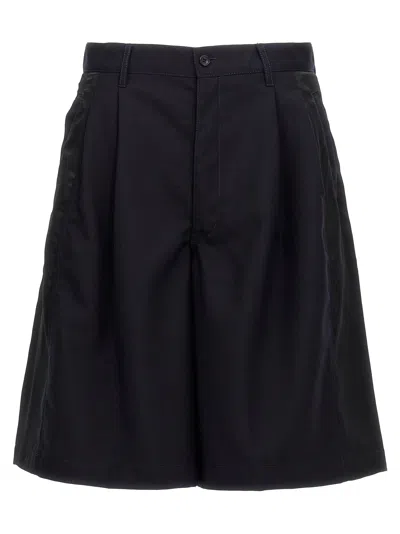 Comme Des Garçons Shirt Knee-length Wool Tailored Shorts In Black