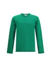 Comme Des Garçons Shirt Round Neckline Sweater In Wool In Green