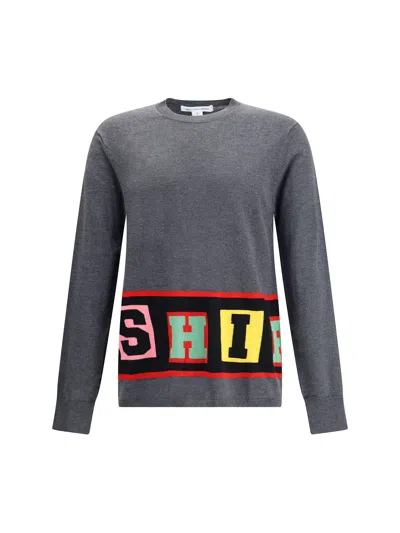 COMME DES GARÇONS SHIRT CREWNECK SWEATER WITH COLORFUL LETTERING