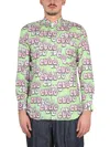 Comme Des Garçons Shirt Kaws Printed Cotton Poplin Shirt In Green