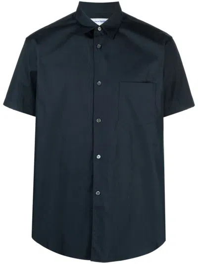 Comme Des Garçons Shirt Short-sleeved Coton Shirt In Blue