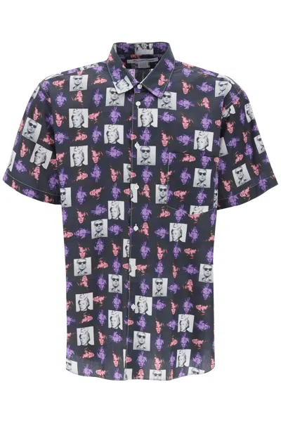 Comme Des Garçons Shirt Short-sleeved Shirt With Andy Warhol Print In Multi