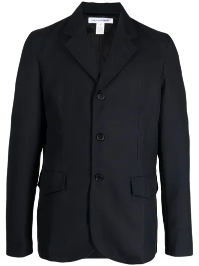 Comme Des Garçons Shirt Single-breasted Peak-lapels Blazer In Blue