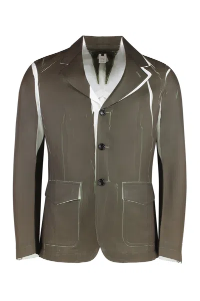 Comme Des Garçons Shirt Single-breasted Three-button Jacket In Green