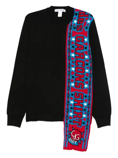 Comme Des Garçons Shirt Soccer Scarf Sweater In Black