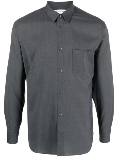 Comme Des Garçons Shirt Long-sleeves Wool Shirt In Grey