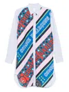 Comme Des Garçons Shirt Stripe-print Panelled Shirt In White