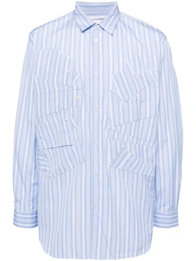 Comme Des Garçons Shirt Stripe Print Shirt In Blau